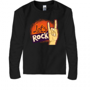 Детская футболка с длинным рукавом с надписью Let`s rock